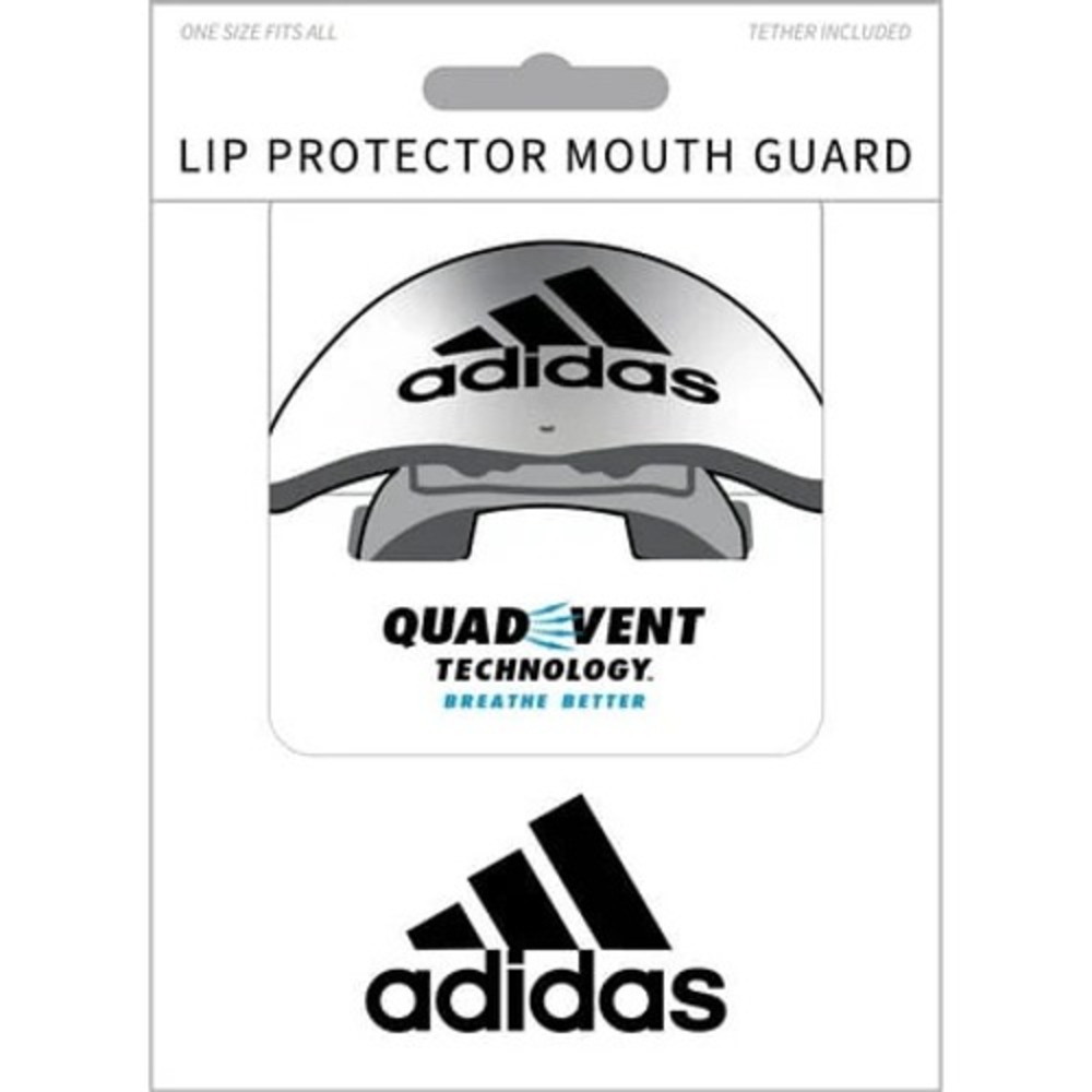 Adidas Quad Vent Technology Lip Protector Mouth Guard - Silver, One Size